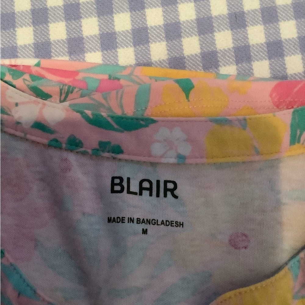 Pair of Blair Split Neck Short Sleeve Tops Medium